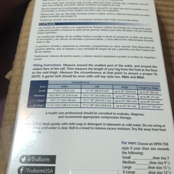 Truform thigh high compression stockings beige & black - Picture 3 of 7